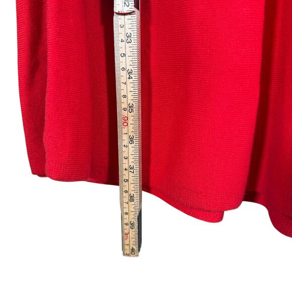 Talbots Petite Small Red Ruffle Collar Fit Flare Sweater Dress Office Siren - Picture 8 of 11